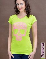 Dámské triko Flower Skull T - Zelená neon